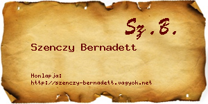 Szenczy Bernadett névjegykártya