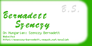 bernadett szenczy business card